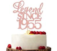 Xsstarmi 1 Pack Glitter Legend Since 1955 Cake Topper Seventy Cheers to 70 Years Old Cake Pick for Funny 70 Happy 70th Birthday Wedding Anniversary Party Cake Decorations Rose Gold