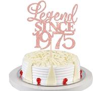 Xsstarmi 1 Pack Glitter Legend Since 1975 Cake Topper Fifty Cheers to 50 Years Old Cake Pick for Funny 50 Happy 50th Birthday Wedding Anniversary Party Cake Decorations Rose Gold