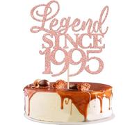 Xsstarmi 1 Pack Glitter Legend Since 1995 Cake Topper Thirty Cheers to 30 Years Old Cake Pick for Funny 30 Happy 30th Birthday Wedding Anniversary Party Cake Decorations Rose Gold