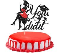 Xsstarmi 1 Pack Graduation 2026 Cake Topper Red Glitter Graduation Girl You Did It Class of 2026 Cake Pick for Women Girls High School College Graduation Party Cake Decorations Supplies