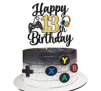 Xsstarmi 1 Pack Happy 13th Birthday Cake Topper Glitter Video Game Theme Birthday Cake Pick Hello 13 Fabulous Cheers to 13 Years Cake Decorations for Game Theme Happy 13th Birthday Party Supplies