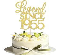 Xsstarmi 1 Pack Legend Since 1955 Cake Topper Seventy Cheers to 70th Birthday Hello 70 and Fabulous Cake Pick Decoration for 70th Birthday Wedding Anniversary Party Cake Decorations Glitter Gold