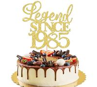 Xsstarmi 1 Pack Legend Since 1985 Cake Topper Forty Cheers to 40th Birthday Hello 40 and Fabulous Cake Pick Decoration for 40th Birthday Wedding Anniversary Party Cake Decorations Glitter Gold