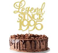 Xsstarmi 1 Pack Legend Since 1995 Cake Topper Thirty Cheers to 30th Birthday Hello 30 and Fabulous Cake Pick Decoration for 30th Birthday Wedding Anniversary Party Cake Decorations Glitter Gold