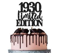 Xsstarmi 1 Pack Limited EDITION 1930 Cake Topper Glitter Happy 95th Birthday Cake Pick 95 Fabulous Cheers to 95 Years Cake Decorations for Happy 95th Birthday Anniversary Party Supplies Black