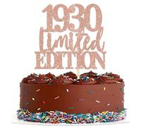 Xsstarmi 1 Pack Limited EDITION 1930 Cake Topper Glitter Rose Gold Happy 95th Birthday Cake Pick 95 Fabulous Cheers to 95 Years Cake Decorations for Happy 95th Birthday Anniversary Party Supplies