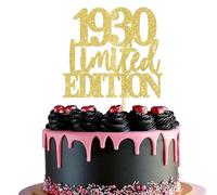 Xsstarmi 1 Pack Limited EDITION 1930 Cake Topper Gold Glitter Happy 95th Birthday Cake Pick 95 Fabulous Cheers to 95 Years Cake Decorations for Happy 95th Birthday Anniversary Party Supplies