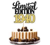 Xsstarmi 1 Pack Limited EDITION 1940 Cake Topper Glitter Black Gold Happy 85th Bithday Cake Pick Decoration for Cheers to 85 Years Happy 85th Birthday Anniversary Party Cake Decorations Supplies