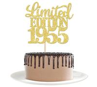 Xsstarmi 1 Pack Limited EDITION 1955 Cake Topper Gold Glitter Happy 70th Bithday Cake Pick Decoration for Cheers to 70 Years Happy 70th Birthday Anniversary Party Cake Decorations Supplies