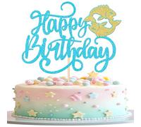 Xsstarmi 1 Pack Pisces Cake Topper Glitter 12 Constellation Pisces Cake Pick February March Birthday Cake Decorations for Horoscope Astrology Birthday Party Supplies Blue Gold