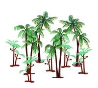 Xsstarmi 10 Pack Palm Tree Cake Topper Plastic Green Palm Tree Coconuts Cupcake Toppers Summer Beach Theme Palm Tree Decorations for Hawaii Baby Shower Birthday Party Cake Decorations