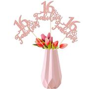 Xsstarmi 12 Pack 16 Fabulous Centerpiece Sticks Glitter 16th Birthday Table Toppers Cheers to 16 Birthday Anniversary Party Decorations for Happy 16th Birthday Wedding Party Table Decorations