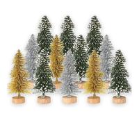Xsstarmi 12 Pack 3D Cedar Cake Topper Decorations Mixed Cedar Mini Christmas Tree Table Decor for New Year Christmas Party DIY Cake Home Decorations Supplies