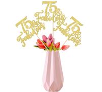 Xsstarmi 12 Pack Glitter 75 Fabulous Centerpiece Sticks 75th Birthday Table Toppers Cheers to 75 Birthday Anniversary Party Decorations for Happy 75th Birthday Wedding Party Table Decorations Gold