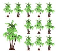 Xsstarmi 12 Pack Green Palm Tree Cake Topper Plastic Palm Tree Coconuts Cupcake Toppers Summer Beach Theme Palm Tree Decorations for Hawaii Baby Shower Birthday Party Cake Decorations