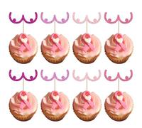Xsstarmi 24 Pack Breast Cancer Awareness Cupcake Toppers Breast Cancer Decorations Glitter Breast Cupcake Picks for Believe Hope Pink Ribbon Party Cake Decorations Multi
