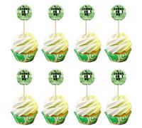 Xsstarmi 24 Pack Mini Disco Balls Cake Topper Decorations 70s Retro Disco Themed Cake Pick for Baby Shower Birthday 70s Theme Party Cake Decorations Supplies Green