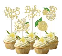 Xsstarmi 30 Pack Birde to Be Cupcake Toppers She Found Her Main Squeeze Cupcake Picks for Miss to Mrs Theme Bridal Shower Wedding Engagement Party Cake Decorations Supplies