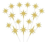 Xsstarmi 30 Pack Star Cupcake Toppers Gold Glitter Sparkle Assembled Twinkle Star Cupcake Picks Baby Shower Birthday Cake Decorations for Wedding Birthday Party Decorations
