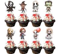 Xsstarmi 40 Pack Classic Movie Cupcake Toppers Halloween Party Decorations Movie Characters Cupcake Food Picks for Horror Theme Birthday Baby Shower Cake Decorations