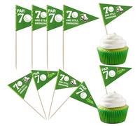 Xsstarmi 40 Pack Golf Flags Cupcake Toppers Par 70 And Still Swinging Cupcake Picks for Sports Golf Theme Cheers to 70 Happy 70th Birthday Anniversary Party Cake Decorations Supplies