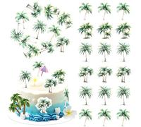 Xsstarmi 60 Pack Palm Trees Edible Cupcake Toppers Rice Paper Summer Beach Coconut Tree Cupcake Picks for Summer Hawaii Vacation Wedding Birthday Party Cake Decorations Supplies