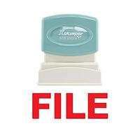 Xstamper 1051 FILE Pre Inked Laser Engraved Rubber Stamp, Impression Size 1/2" x 1-5/8", Red