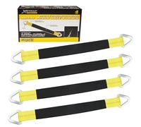 XSTRAP 4 Pack of 24 x 2" Axle Strap with Protective Sleeve and D-Ring for Securing Car Transport, Axle Tie Down Straps - 3333 Lb. Capacity 10,000 Breaking Strength