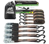 XSTRAP Ratchet Tie Down Straps - 4 Pk - 1'' x 15 Ft - 630 Lbs Load Cap 1890 Lbs Break Strength-Cargo Straps (Camouflage)