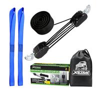 XSTRAP Rope Hoist 50 Feet Block and Tackle Pulley System for Lifting Heavy Objects, Heavy-Duty 2000 LBS Breaking Strength with 2PK Soft Loops, 5:1 Lifting Power Pulley Hoist (Upgraded Black)