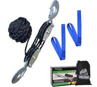XSTRAP STANDARD Heavy-Duty 2,000 LB Breaking Strength 50 FT Reflective Rope Hoist, 1000 LB Work Load Block and Tackle Pulley System for Lifting Heavy Objects (Black with Reflective Strips)