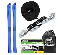 XSTRAP STANDARD Heavy-Duty 2,000 LB Breaking Strength 50 FT Rope Hoist, 1000 LB Work Load Block and Tackle Pulley System for Lifting Heavy Objects (Black)