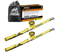 XSTRAP STANDARD Motorcycle Tie Down Straps (2 Pack) 3,000lb Break Strength, 1.5 in X 8FT Heavy-Duty Cambuckle Tie Down Set with S Hook and Soft Loops, Yellow