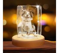 XSTZR Custom 3D Crystal Photo, Personalized Gifts with 3D Laser Etched, Engraved Inside The Crystal Using Your Photo Customized Memorial Customized Gift for Women Men (Corrugated Cuboid)