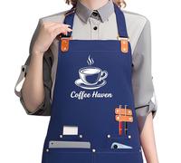 XSTZR Custom Apron - Personalized Embroidered Aprons with Text, Logo and Photos, Customized Aprons for Men and Women (Blue)
