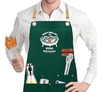 XSTZR Custom Apron - Personalized Embroidered Aprons with Text, Logo and Photos, Customized Aprons for Men and Women (Green 1)