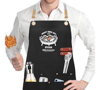 XSTZR Custom Apron - Personalized Embroidered Aprons with Text, Logo and Photos, Customized Aprons for Men and Women (Black 1)
