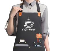 XSTZR Custom Apron - Personalized Embroidered Aprons with Text, Logo and Photos, Customized Aprons for Men and Women (Black)
