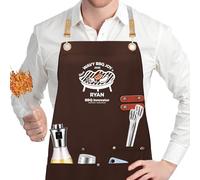 XSTZR Custom Apron - Personalized Embroidered Aprons with Text, Logo and Photos, Customized Aprons for Men and Women (Espresso 1)