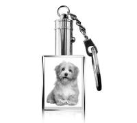 XSTZR Custom Keychain Personalized 3D Keychains with LED Light, Crystal Key Chain with Your Photo, Gifts for Birthday Valentines Day (Rectangle)