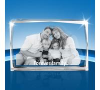 XSTZR Personalized 3D Crystal Photo - Custom 3D Picture in Crystals, Engraved Glass Photo Cube with Your Own Image - Memorial Gift for Women, Men, Couples, Parents (Landscap)
