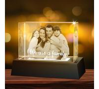 XSTZR Personalized 3D Crystal Photo, Custom Gifts with 3D Laser Etched, Engraved Inside The Crystal Using Your Photo Customized Memorial Customized Father's Day Gifts Father (Horizontal Cuboid)