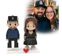 XSTZR Personalized Couple Photo Building Blocks - Custom Block Figures, Custom Gifts for Couples, Customizable Personalized Birthday Gift (Photo of Two People)