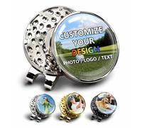 XSTZR Personalized Golf 3D Ball Marker with Photo Magnetic Hat Clip - Custom Logo/Text 1" Marker for Golfers, Gift for Men & Women, Golf Accessories Gift Set