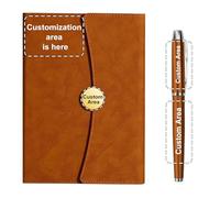 XSTZR Personalized notebook, A5 leather bound journal, 6 colors optional, customized journal for men and women, personalized gifts for graduation, Christmas, Thanksgiving, birthday, etc. (orange)