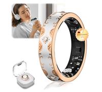 XSWCCJJ 2026 NEW Smart Ring and Wireless Charging Case【Industry Ranking No.1 - 0 Measurement Error】 Smart Ring Women for Sleep Monitoring, Wearable SpO2, Compatible with Android and iOS【White 7#】