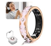 XSWCCJJ 2026 TOP-1 Diamond Smart Ring and Wireless Charging Case【Industry Best - 0% Measured Deviation】 Smart Ring Women for Sleep Monitoring, Wearable SpO2, Compatible with Android and iOS【Pink 7#】