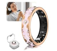 XSWCCJJ 2026 TOP-1 Diamond Smart Ring and Wireless Charging Case【Industry Best - 0% Measured Deviation】 Smart Ring Women for Sleep Monitoring, Wearable SpO2, Compatible with Android and iOS【Pink 7#】
