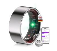 XSWCCJJ 6.0 Smart Ring and Charging Case【Industry First - 0 Measurement Error】【IP68 Waterproof】 2025 Smart Ring Women & Men for Sleep Tracking Wearable Device, SpO2, Fitness ring Silver 8#