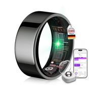 XSWCCJJ 6.0 Smart Ring & Includes Charging Compartment, Industry No. 1 - 0 Measurement Errors, 2025 Fitness Tracker for Sleep Tracking Wearable, SpO2, Smart Ring for Android & iOS, Black 8#